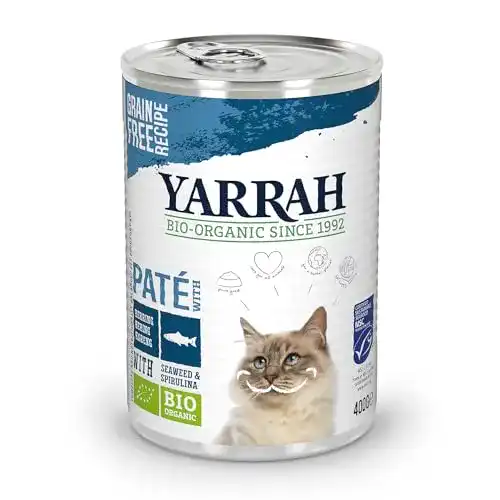 Bio Katzenfutter Yarrah Pate mit Fisch 400 g, 12er Pack