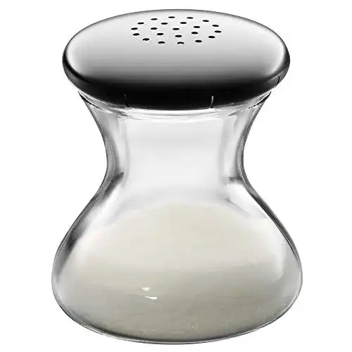 Salzstreuer WMF Wagenfeld 4,5 cm aus Glas und Cromargan Edelstahl