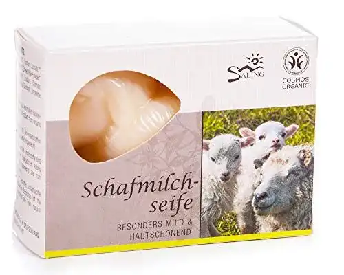 Schafmilchseife Saling in maritimer Kiste mit Muschel, 80g