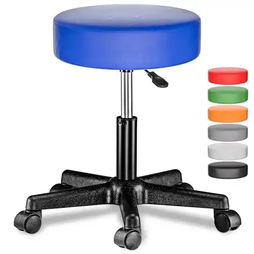 Höhenverstellbarer Rollhocker mit 10 cm Polsterung von Casaria