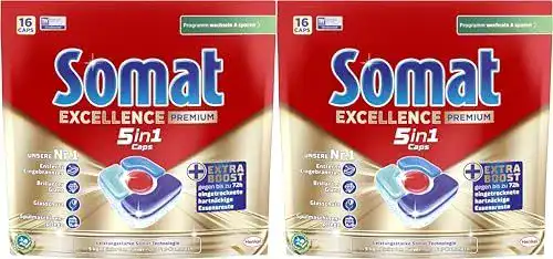 Somat Excellence Premium 5in1 Caps 32 Stück für Geschirrspüler