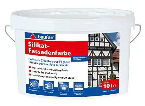 Baufan Silikatfassadenfarbe 10 Liter für Innen und Außen in Weiß