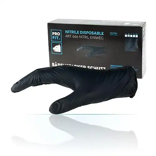 Einmalhandschuhe Schwarz Pro Fit 666 Nitril Einweghandschuhe