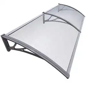 Vordach Vounot für Haustür 200 x 80 cm, Aluminium und Polycarbonat