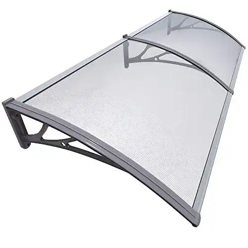 Vordach Vounot für Haustür 200 x 80 cm, Aluminium und Polycarbonat