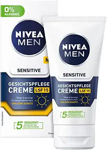 Nivea Men Feuchtigkeitscreme für empfindliche Haut mit LSF 15