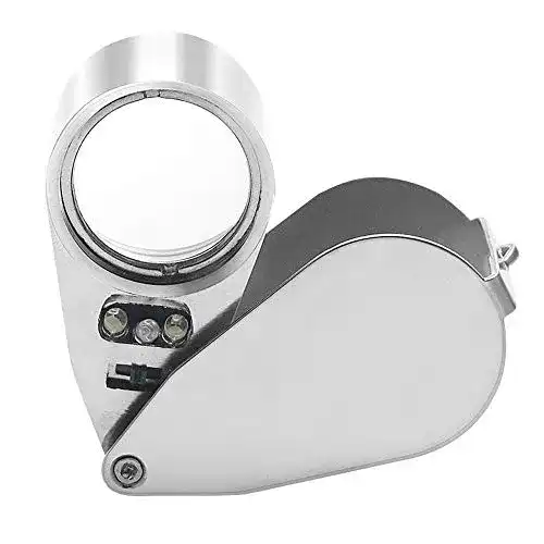 Powcan 40X25mm Juwelierlupe mit LED und UV-Licht