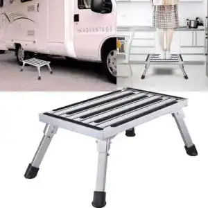 Wohnwagen Trittstufe Johgee aus Aluminium Klapptritt 47x30x23cm