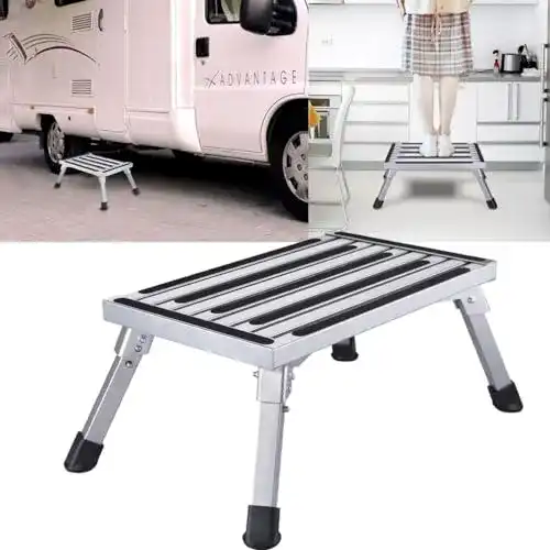Wohnwagen Trittstufe Johgee aus Aluminium Klapptritt 47x30x23cm