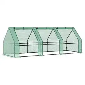 Gewächshaus Outsunny Mini Folien mit 3 Rollfenstern für Garten und Balkon