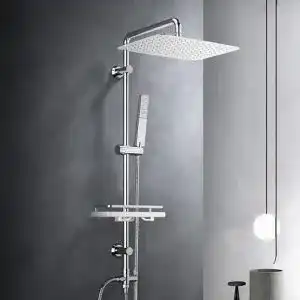 Regendusche ohne Armatur Görbach Duschset mit Kopfbrause und Ablage