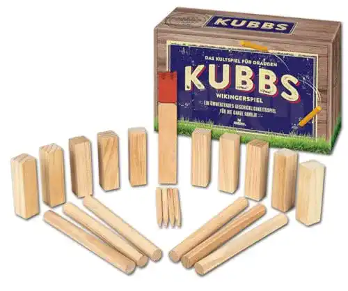 Kubb Moses 92095 Holzspiel – Wikingerspiel für den Garten