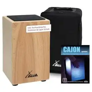 Cajon Xdrum Primero Natur – Kistentrommel mit Rucksacktasche