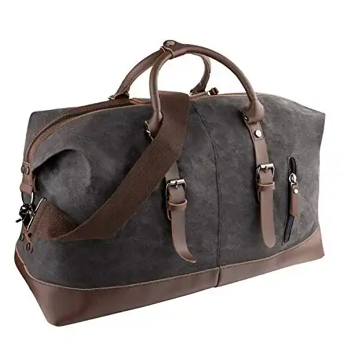 Geness Reisetasche aus Leder für Unisex, große Weekender-Tasche