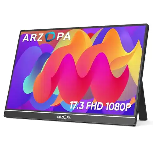 Arzopa 17.3 Zoll Portable Monitor FHD HDR IPS Bildschirm für Laptop und Konsole