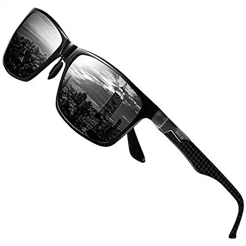 Polarisierte Sonnenbrille für Herren im rechteckigen Design mit Metallrahmen