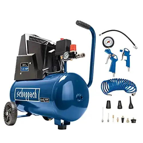 Scheppach HC25o Kompressor mit 1100W Leistung und 24-Liter Kessel