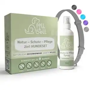Zeckenhalsband für Hunde aus Silikon mit Kokosöl Spray