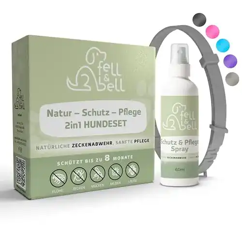 Zeckenhalsband für Hunde aus Silikon mit Kokosöl Spray