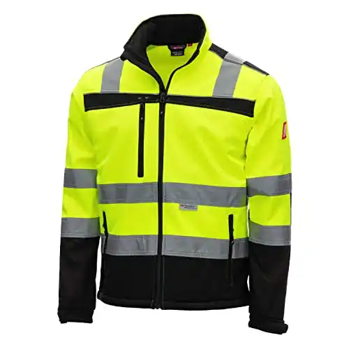 Warnjacke Nitras Motion Tex Viz Softshell-Jacke für Arbeitssicherheit