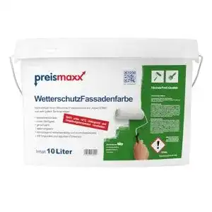 Fassadenfarbe Preismaxx Wetterschutz, weiß, 10 Liter