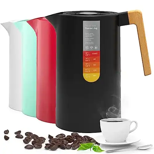 Isolierkanne SANOTO Thermoskanne 1 Liter aus Edelstahl 304
