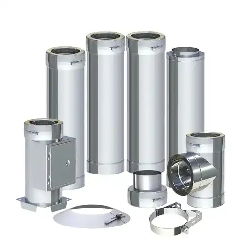 Edelstahlschornstein Ø 150mm für Kaminöfen Bausatz 5,2m