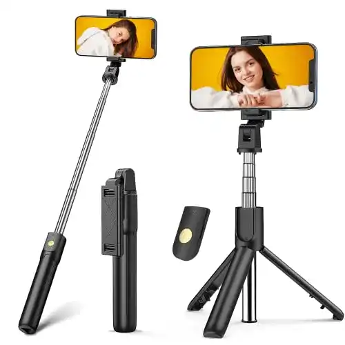 Asnoty Selfie Stick Stativ 3 in 1 – Mini Selfiestick für Smartphones