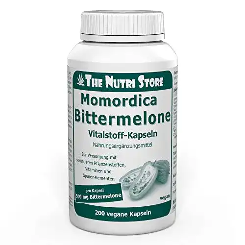 Bittermelone Kapseln 500 mg von The Nutri Store, vegane 200 Stück