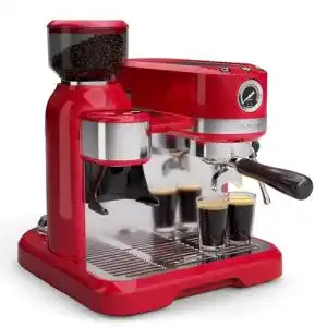 Klarstein Bella Café Siebträgermaschine mit Mahlwerk und Milchaufschäumer