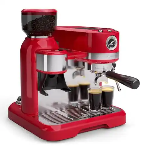 Klarstein Bella Café Siebträgermaschine mit Mahlwerk und Milchaufschäumer