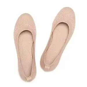 Ballerinas Frank Mully Damen Slip On Knit Schuhe in Ecru, Größe 38 EU