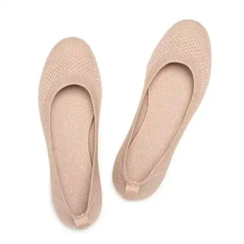 Ballerinas Frank Mully Damen Slip On Knit Schuhe in Ecru, Größe 38 EU