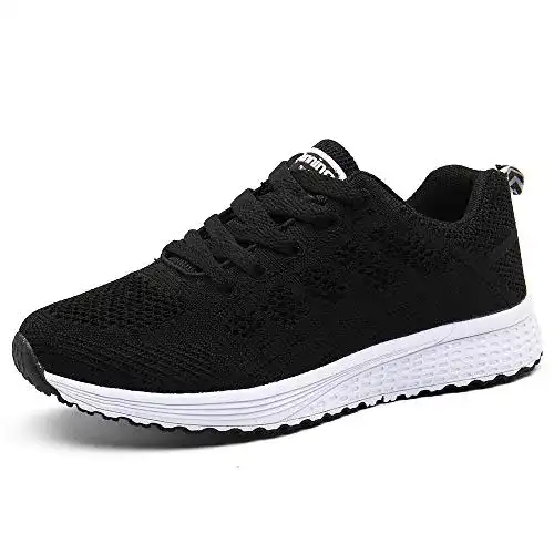 Hallenschuhe PAMRAY Damen Fitness Laufschuhe Sport-Sneaker in Schwarz