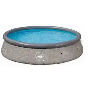Runder Quick Up Easy Aufstellpool mit Rattan-Optik, 366 x 91 cm