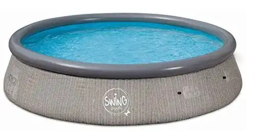 Runder Quick Up Easy Aufstellpool mit Rattan-Optik, 366 x 91 cm