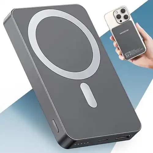 Qi Powerbank Portentum MagSafe mit Schnellladefunktion 10000 mAh