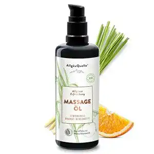 Bio Massageöl AllgäuQuelle mit natürlichen ätherischen Ölen