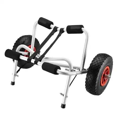 Kanuwagen Wiltec Faltbar aus Aluminium bis 68 kg für den Bootstransport