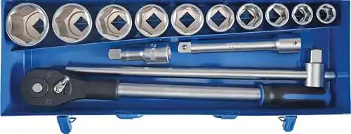 Steckschlüsselsatz 3/4 Zoll BGS 1206 mit 14 Teilen und Metall-Leerkassette