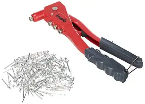 Blindnietzange KWB Set mit 100 Aluminium-Nieten in verschiedenen Größen