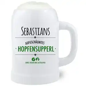 Bierkrug Hopfensupperl mit individueller Gravur von Bavariashop