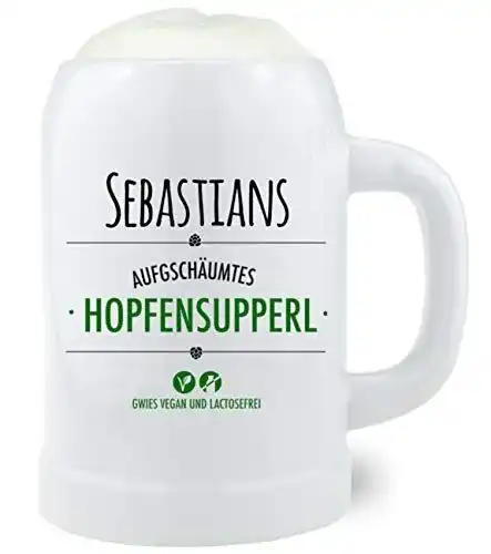 Bierkrug Hopfensupperl mit individueller Gravur von Bavariashop