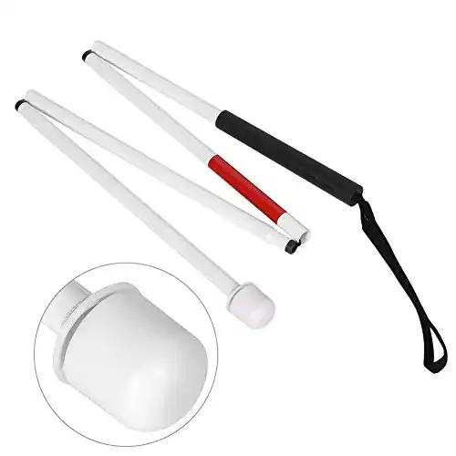Faltbarer Blindenstock Brrnoo aus Aluminium, verstellbar und sicher