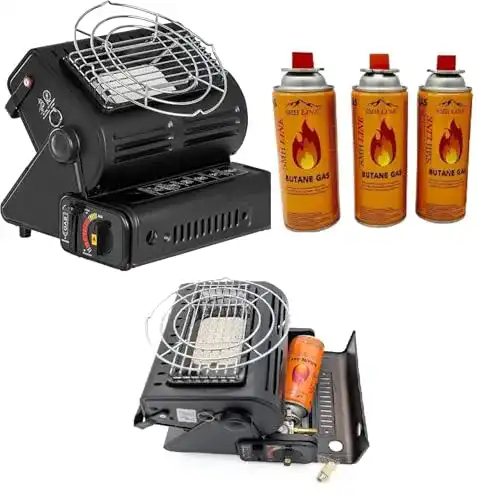 Zeltheizung Gas Smh Line – 2in1 Camping Heizstrahler mit 3 Gaskartuschen