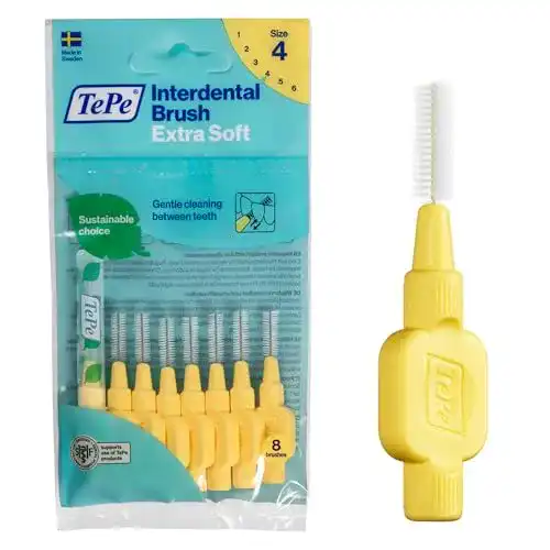 TePe Interdentalbürsten Extra Soft Gelb (ISO Größe 4: 0,7 mm)