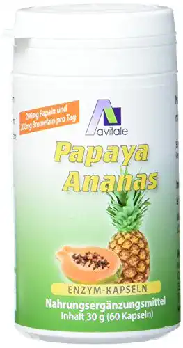 Papain Avitale Papaya Ananas Enzym Kapseln 60 Stück