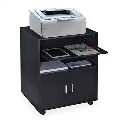 Druckertisch mit Rollcontainer und Tastaturauszug für Büro