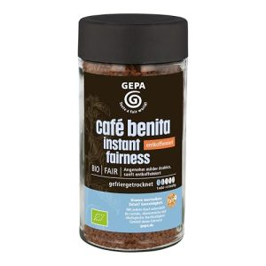 Löslicher entkoffeinierter Kaffee GEPA Bio-Café Benita