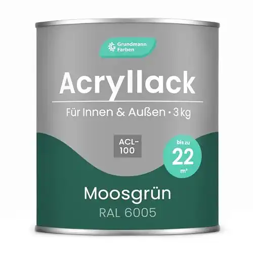Acryllack Grundmann ACL 100 in Grün, 3 kg für Innen und Außen